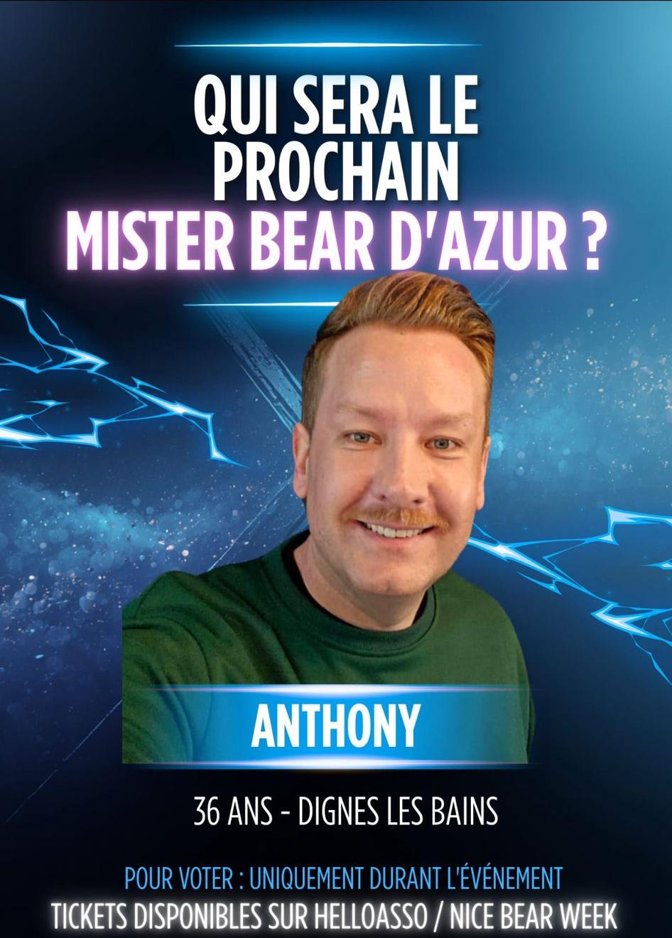 Candidat Mr Bear d'Azur 2026 - Anthony